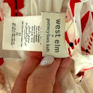 Santa Candy Cane twin sheets West Elm for Pottery Barn Kids